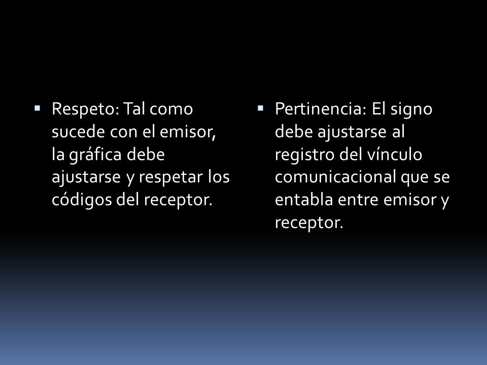 Respeto: Tal como sucede con el emisor, la gráfica debe ajustarse y respetar los códigos del receptor.