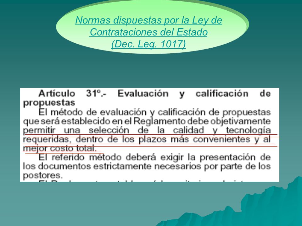 Normas dispuestas por la Ley de Contrataciones del Estado