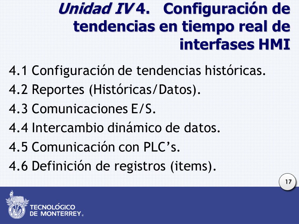 Unidad IV 4. Configuración de tendencias en tiempo real de interfases HMI