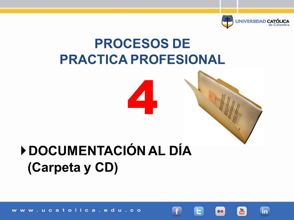 PROCESOS DE PRACTICA PROFESIONAL 4 DOCUMENTACIÓN AL DÍA (Carpeta y CD)