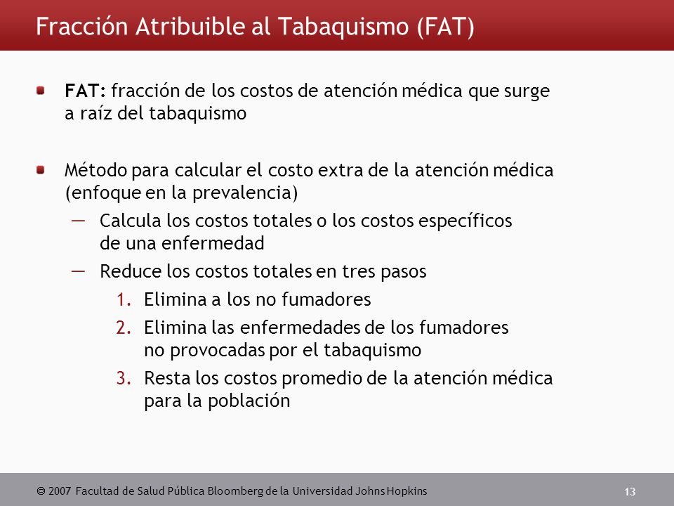 Fracción Atribuible al Tabaquismo (FAT)