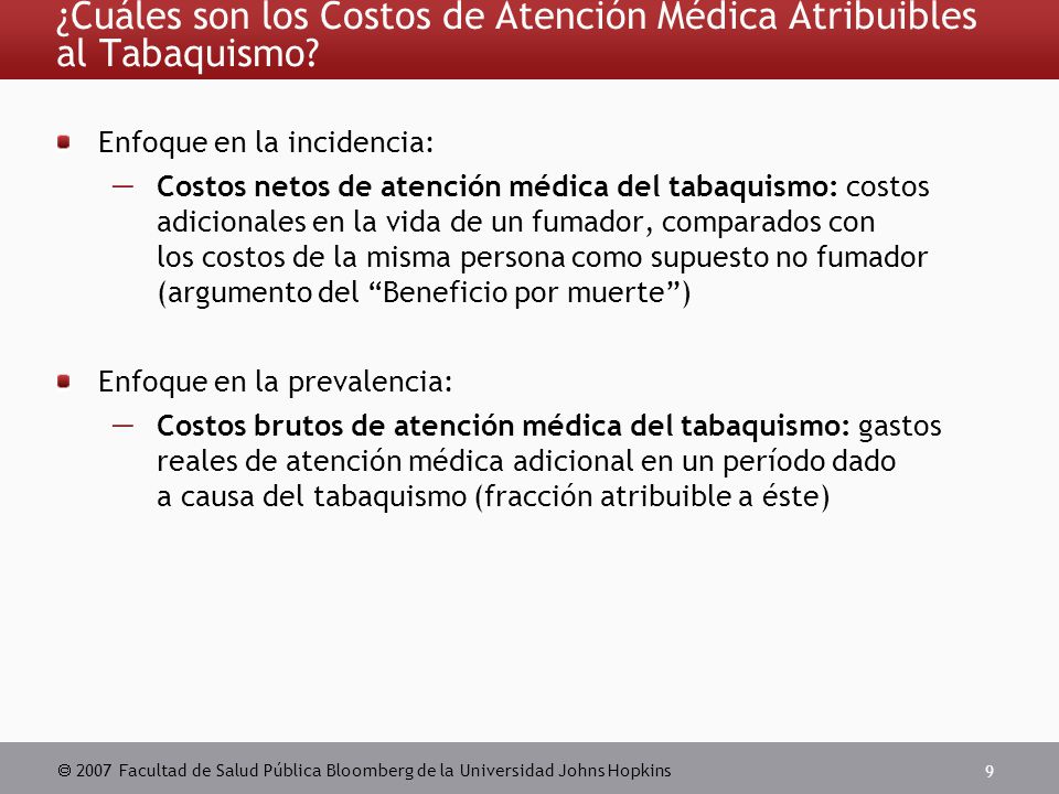 ¿Cuáles son los Costos de Atención Médica Atribuibles al Tabaquismo