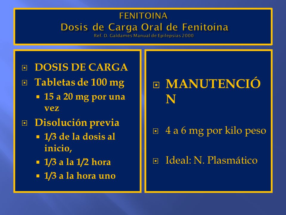 MANUTENCIÓN DOSIS DE CARGA Tabletas de 100 mg Disolución previa