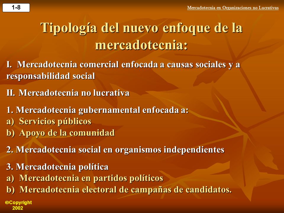 Tipología del nuevo enfoque de la mercadotecnia:
