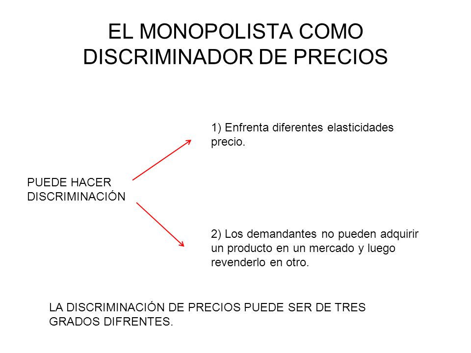 EL MONOPOLISTA COMO DISCRIMINADOR DE PRECIOS