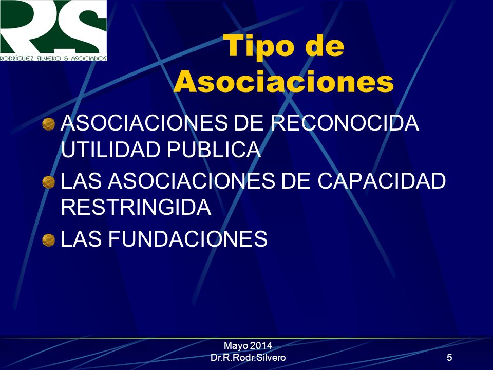Tipo de Asociaciones ASOCIACIONES DE RECONOCIDA UTILIDAD PUBLICA