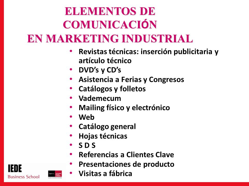 OBJETIVOS DEL ESTUDIO Conceptos básicos del Marketing B2B