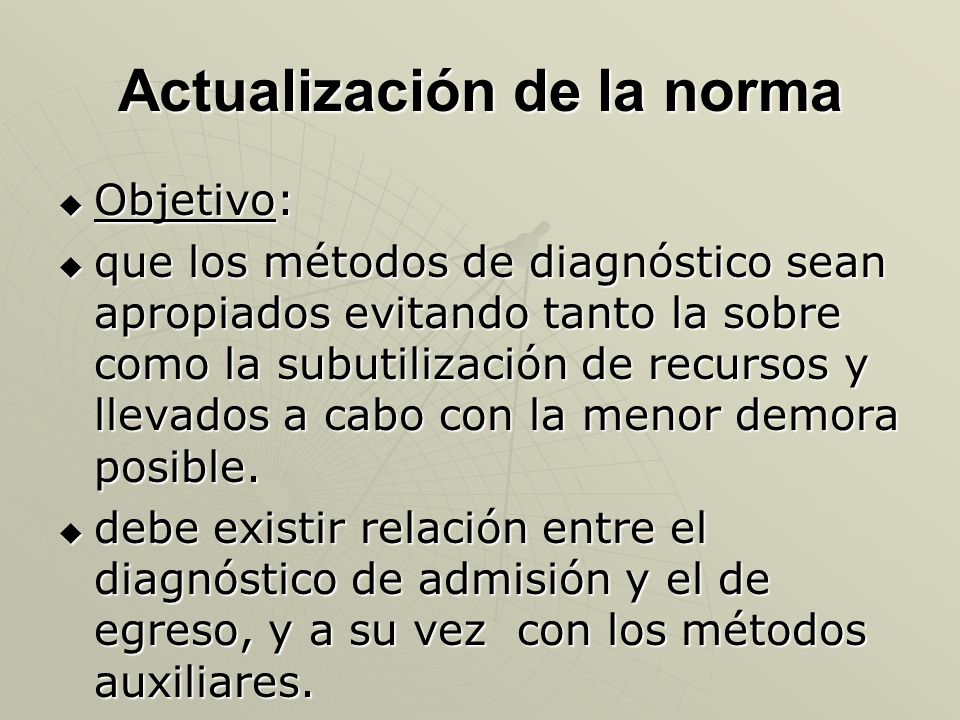 Actualización de la norma