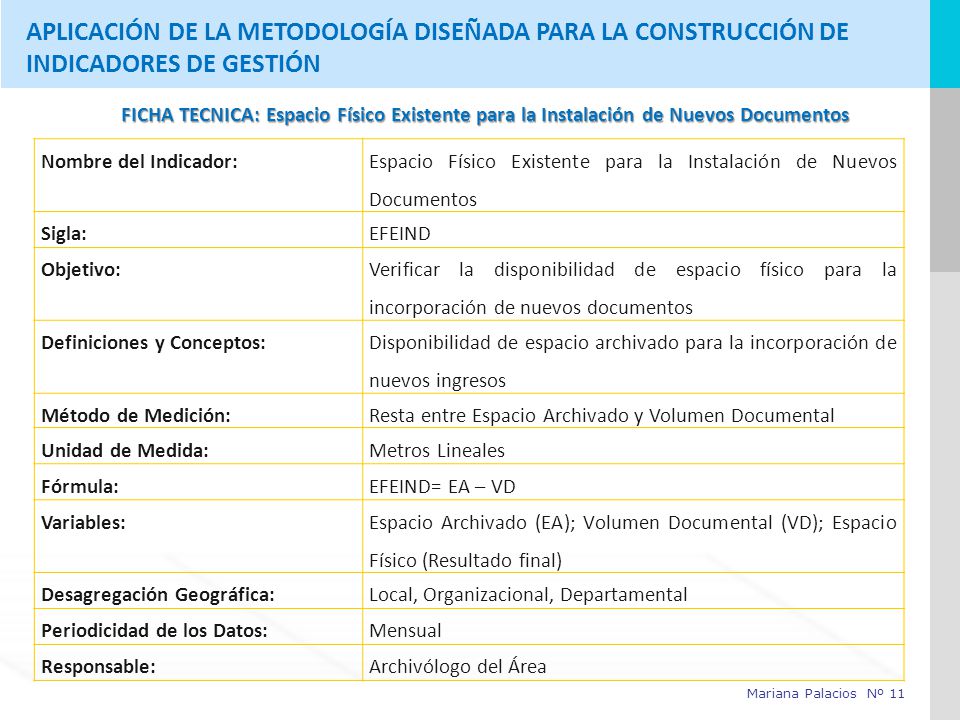 APLICACIÓN DE LA METODOLOGÍA DISEÑADA PARA LA CONSTRUCCIÓN DE INDICADORES DE GESTIÓN