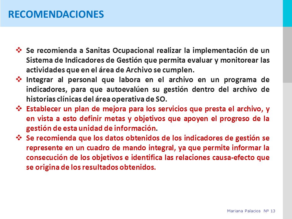 RECOMENDACIONES