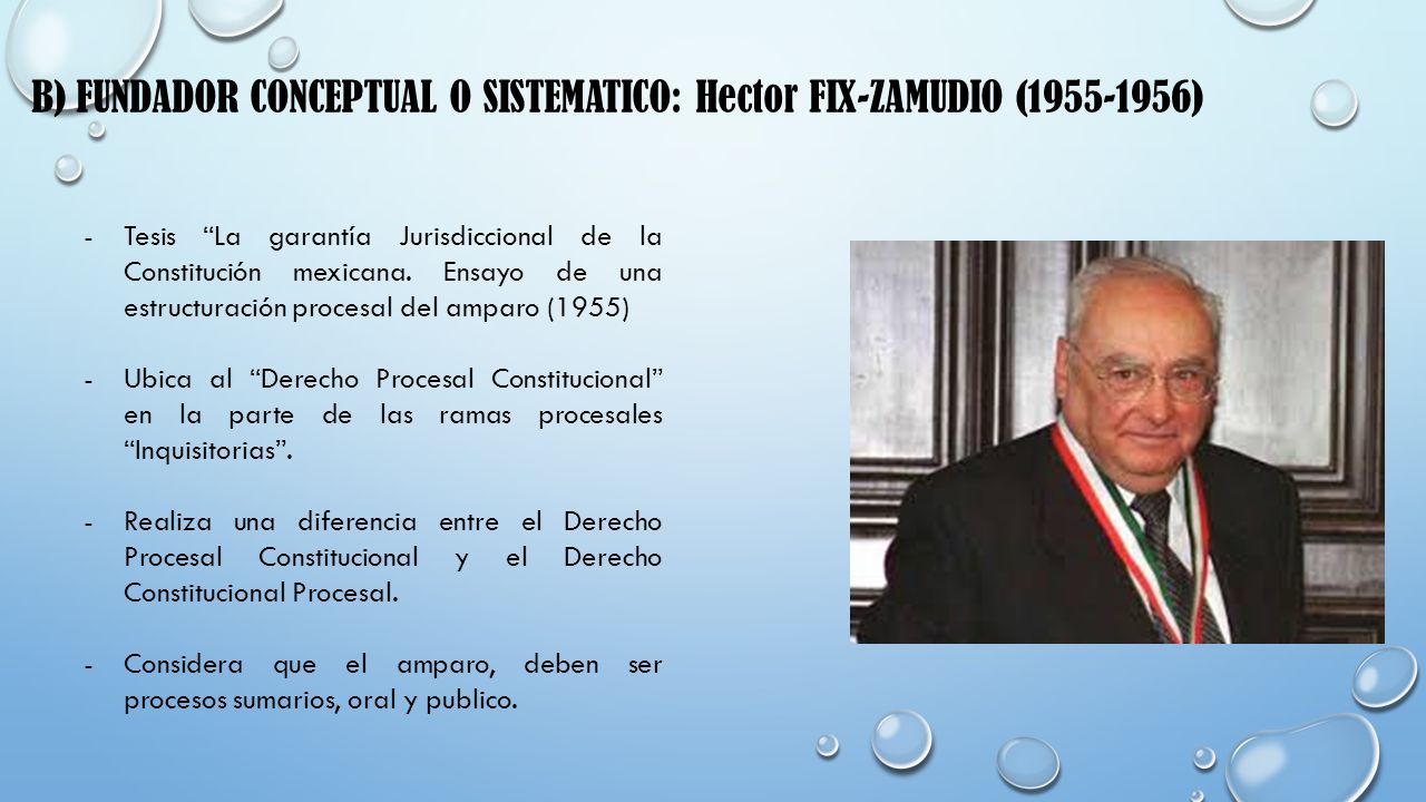 B) FUNDADOR CONCEPTUAL O SISTEMATICO: Hector FIX-ZAMUDIO ( )
