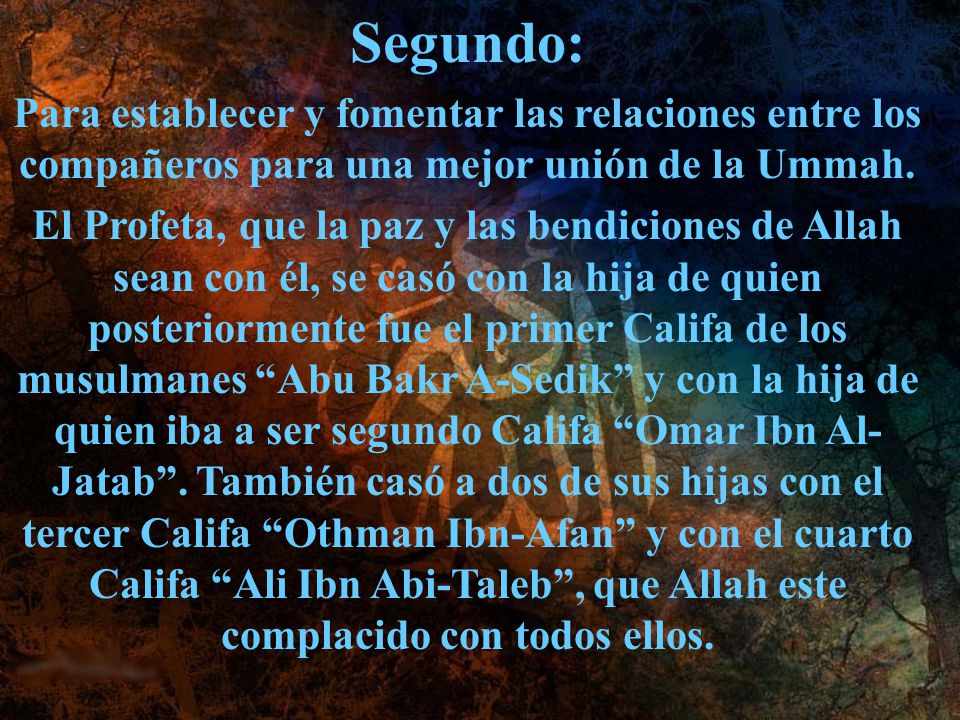 Segundo: Para establecer y fomentar las relaciones entre los compañeros para una mejor unión de la Ummah.