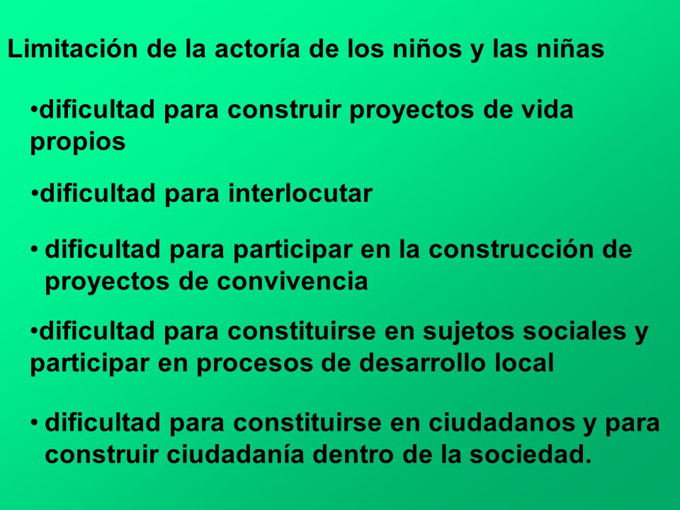 Limitación de la actoría de los niños y las niñas