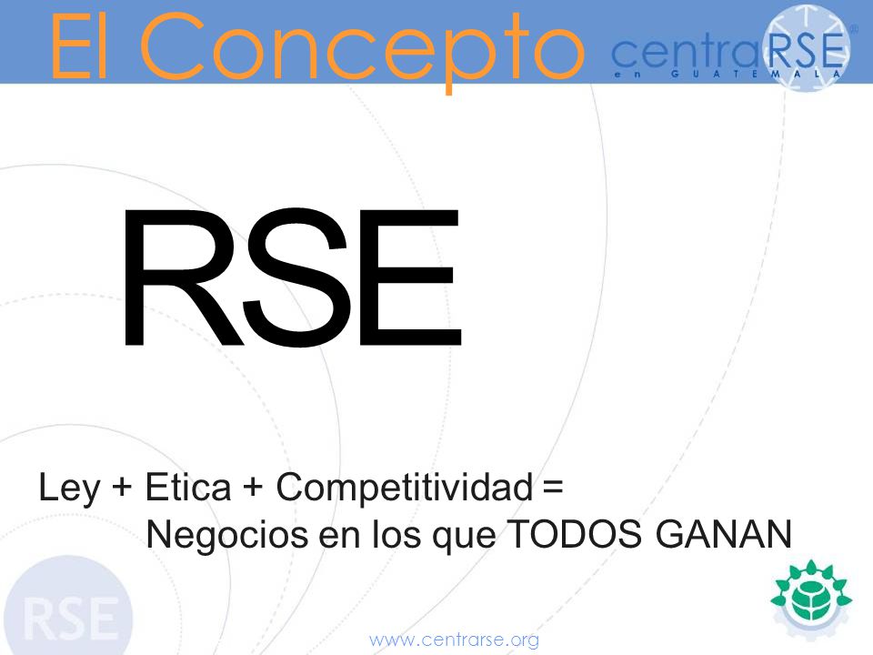 R S E El Concepto Ley + Etica + Competitividad =