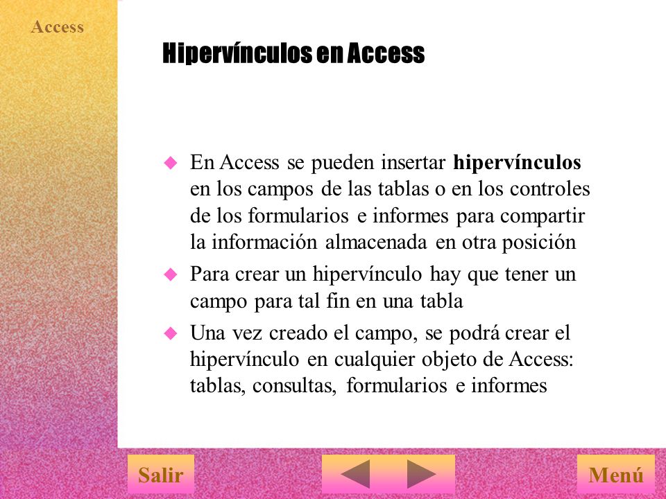 Hipervínculos en Access