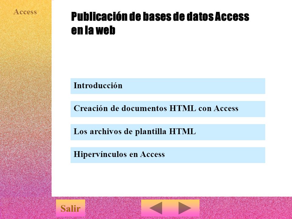 Publicación de bases de datos Access en la web