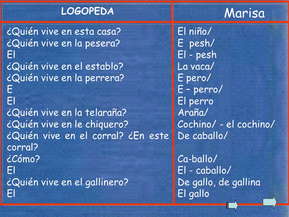 Marisa LOGOPEDA ¿Quién vive en esta casa ¿Quién vive en la pesera El