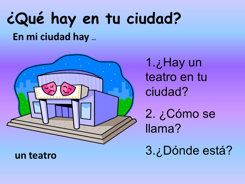 ¿Qué hay en tu ciudad 1.¿Hay un teatro en tu ciudad