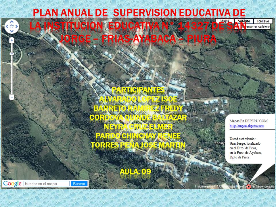 PLAN ANUAL DE SUPERVISION EDUCATIVA DE LA INSTITUCION EDUCATIVA N° DE SAN JORGE – FRIAS-AYABACA – PIURA PARTICIPANTES ALVARADO LOPEZ ISOE BARRETO RAMIREZ FREDY CORDOVA QUINDE BALTAZAR NEYRA CRUZ ELMER PARDO CHINCHAY RENEE TORRES PEÑA JOSE MARTIN AULA: 09