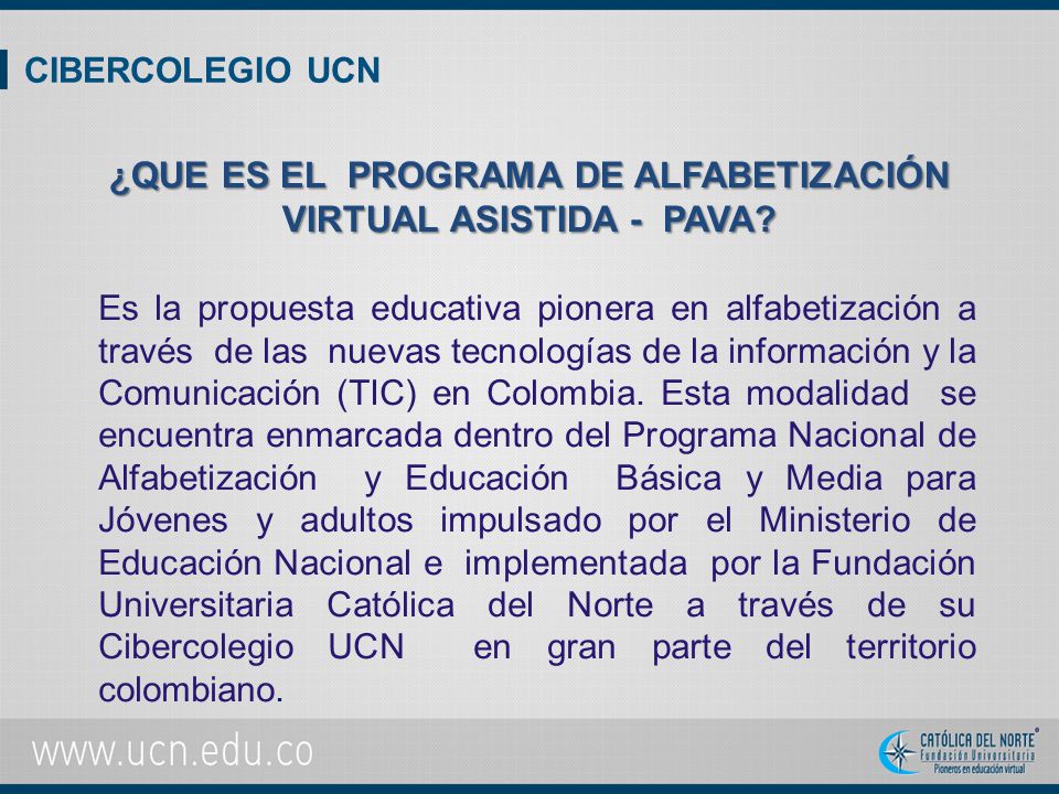 ¿QUE ES EL PROGRAMA DE ALFABETIZACIÓN VIRTUAL ASISTIDA - PAVA