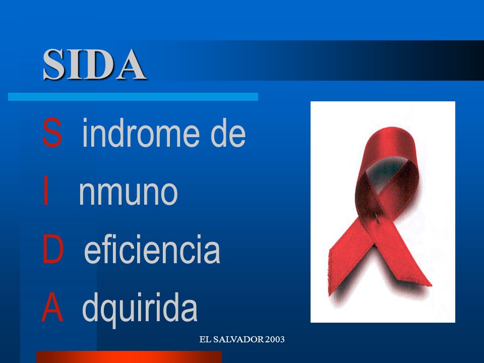SIDA S indrome de I nmuno D eficiencia A dquirida EL SALVADOR 2003