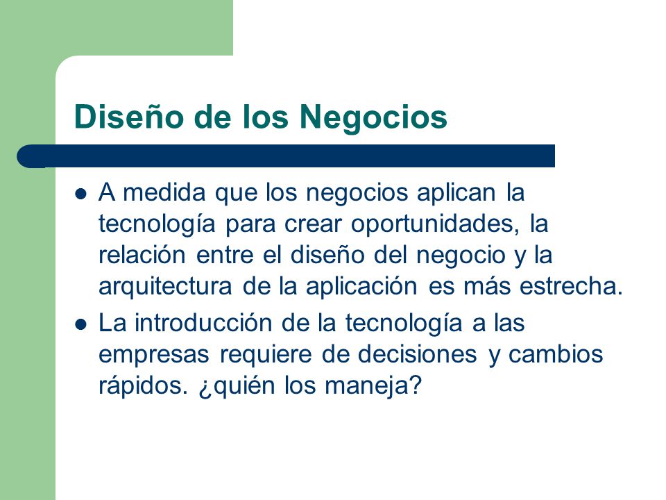 Diseño de los Negocios