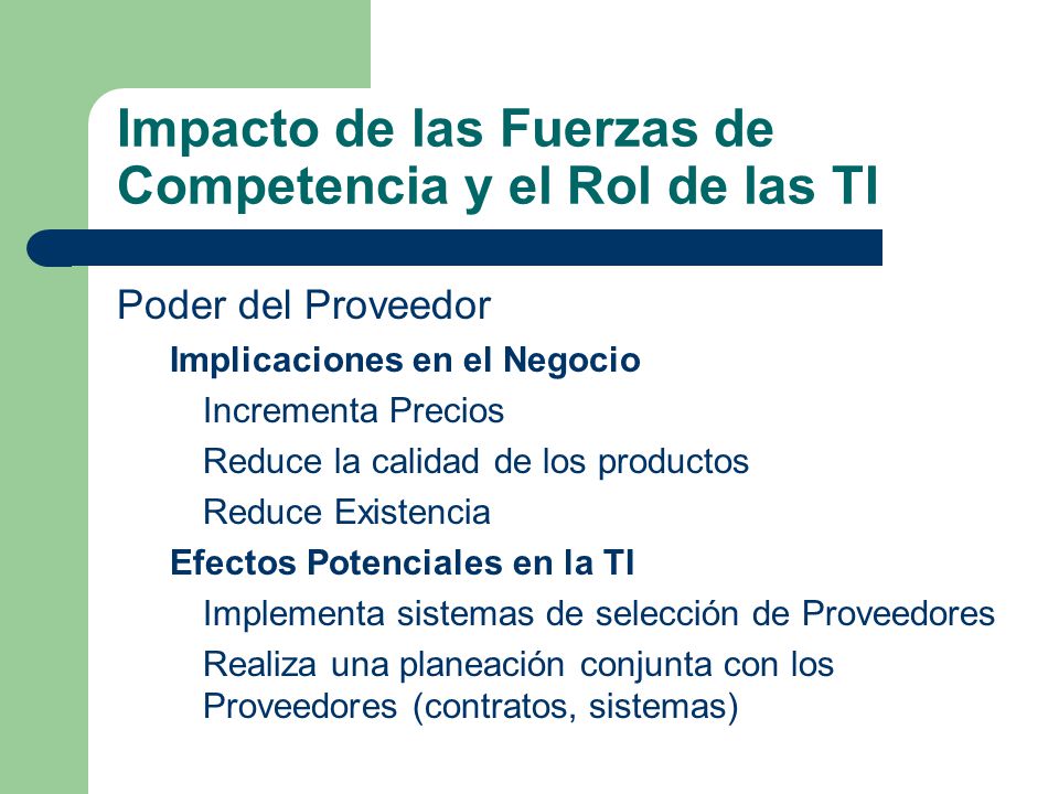 Impacto de las Fuerzas de Competencia y el Rol de las TI