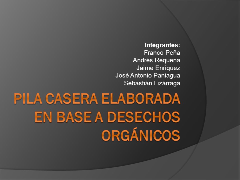 Pila casera Elaborada en base a desechos orgánicos