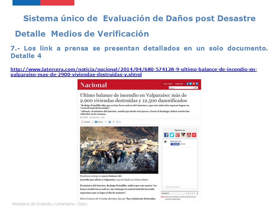 Sistema único de Evaluación de Daños post Desastre