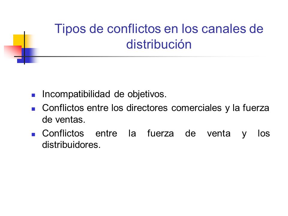 Tipos de conflictos en los canales de distribución
