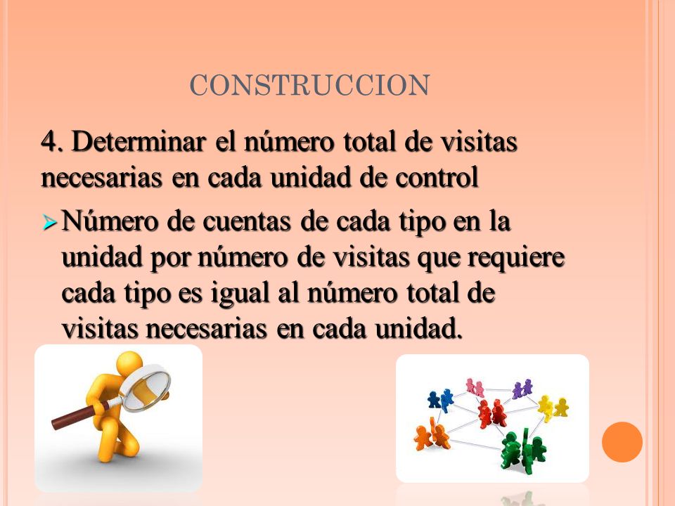 CONSTRUCCION 4. Determinar el número total de visitas necesarias en cada unidad de control.