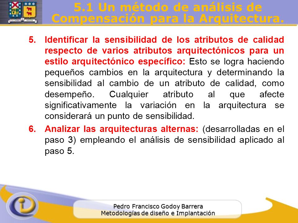 5.1 Un método de análisis de Compensación para la Arquitectura.