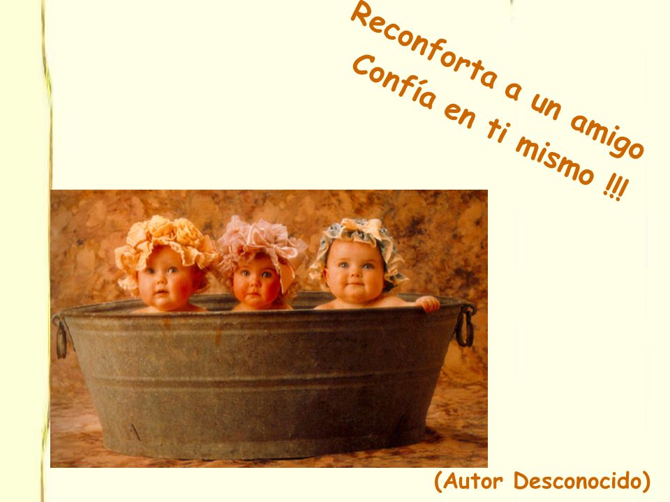 Reconforta a un amigo Confía en ti mismo !!! (Autor Desconocido)
