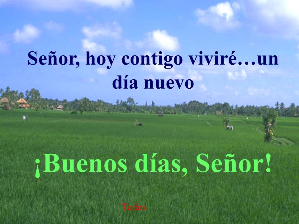Señor, hoy contigo viviré…un día nuevo