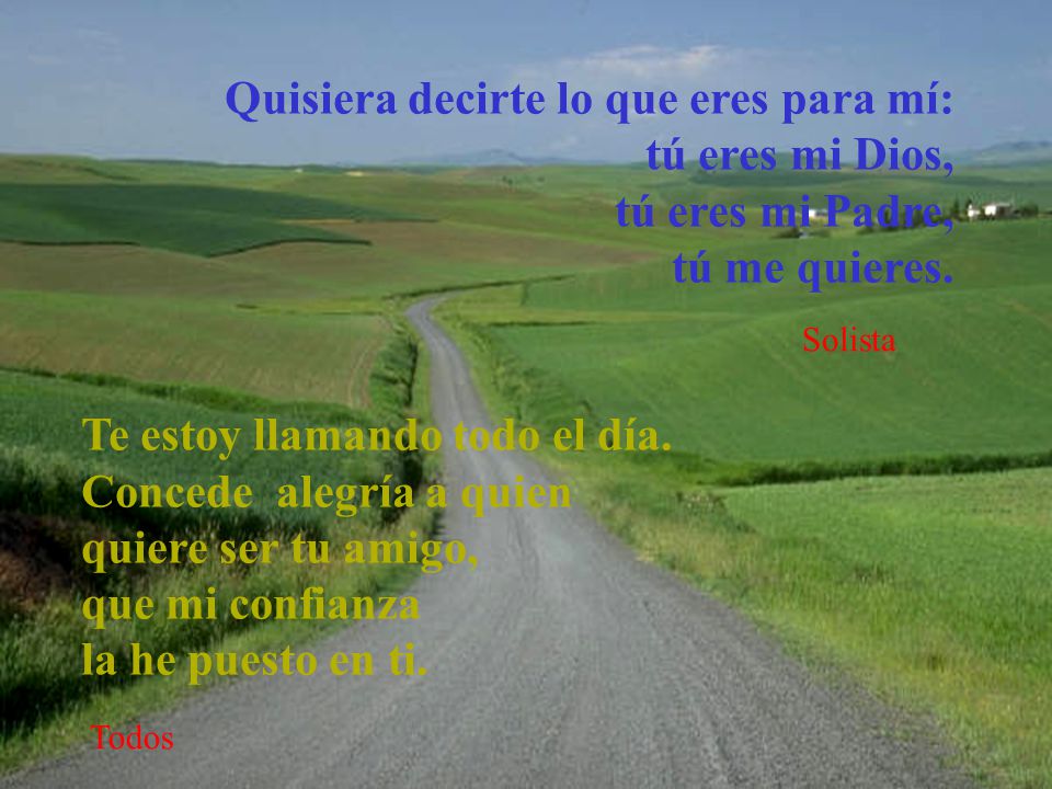 Quisiera decirte lo que eres para mí: tú eres mi Dios,