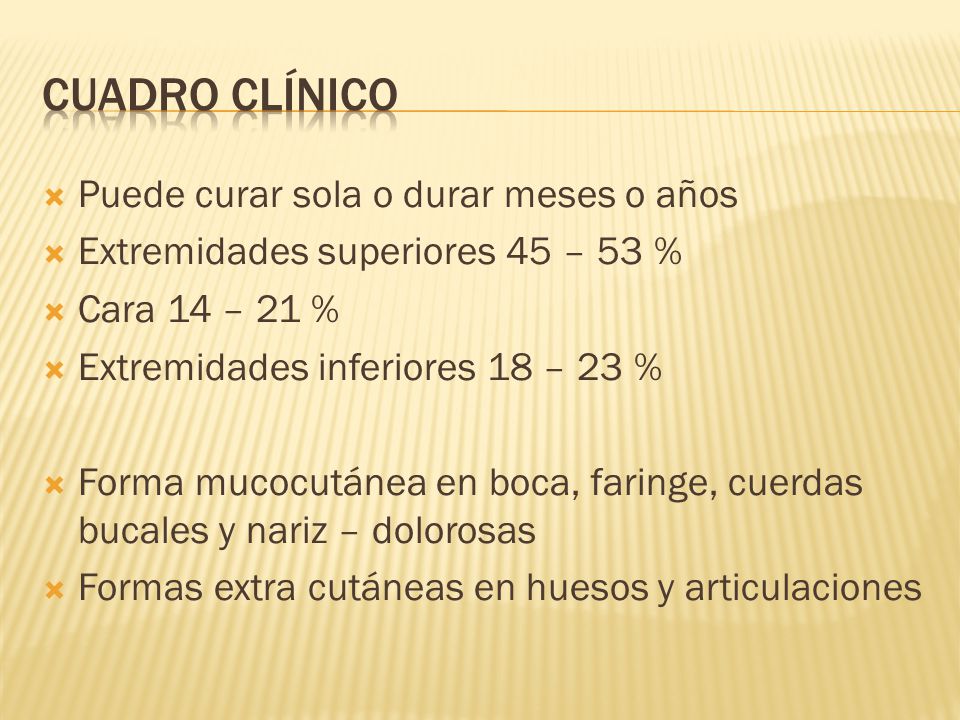 Cuadro clínico Puede curar sola o durar meses o años