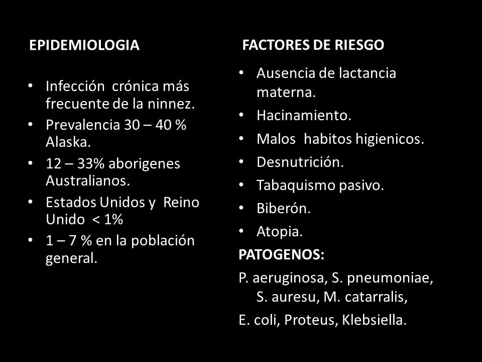 FACTORES DE RIESGO EPIDEMIOLOGIA. Ausencia de lactancia materna. Hacinamiento. Malos habitos higienicos.