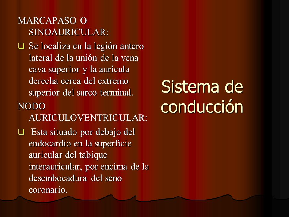 Sistema de conducción MARCAPASO O SINOAURICULAR: