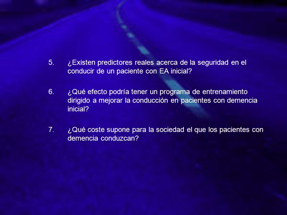 ¿Existen predictores reales acerca de la seguridad en el conducir de un paciente con EA inicial