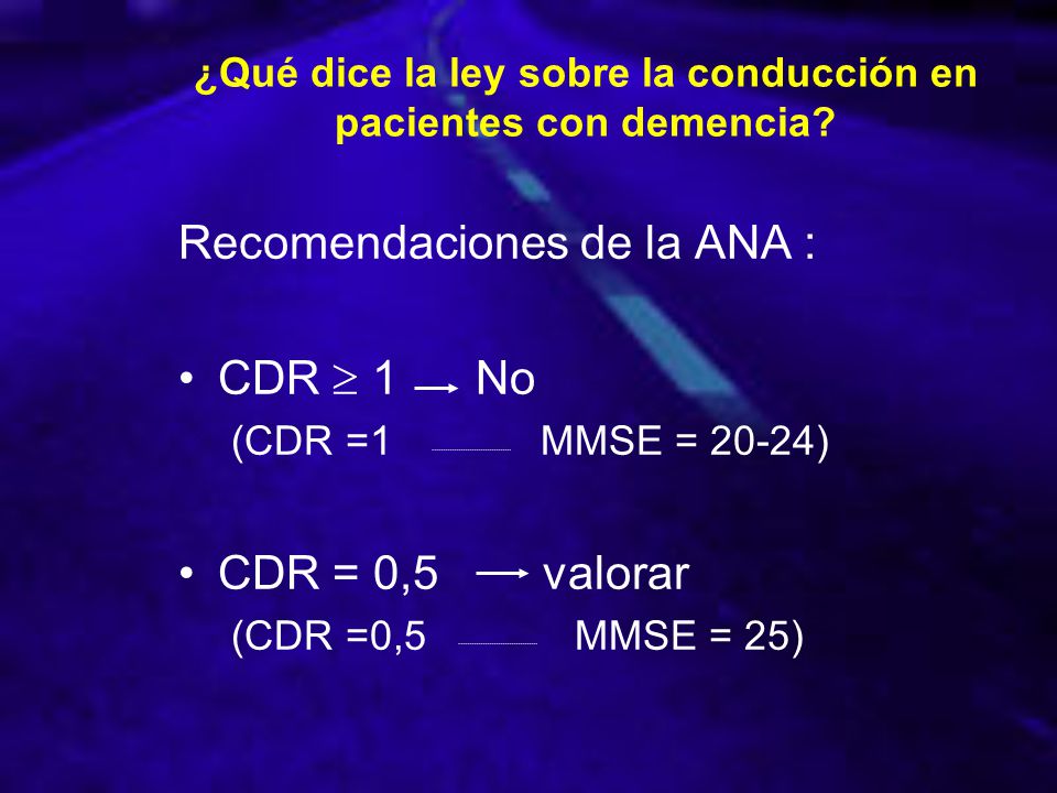 ¿Qué dice la ley sobre la conducción en pacientes con demencia