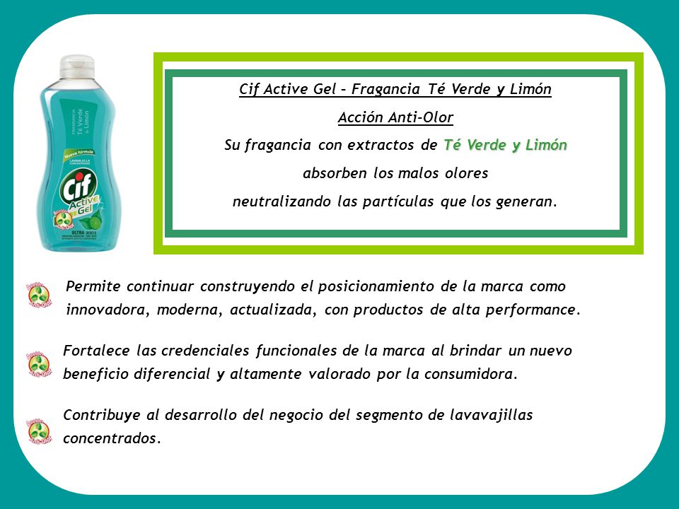 Cif Active Gel – Fragancia Té Verde y Limón Acción Anti-Olor