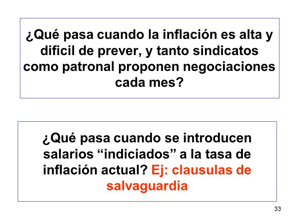 ¿Qué pasa cuando la inflación es alta y dificil de prever, y tanto sindicatos como patronal proponen negociaciones cada mes