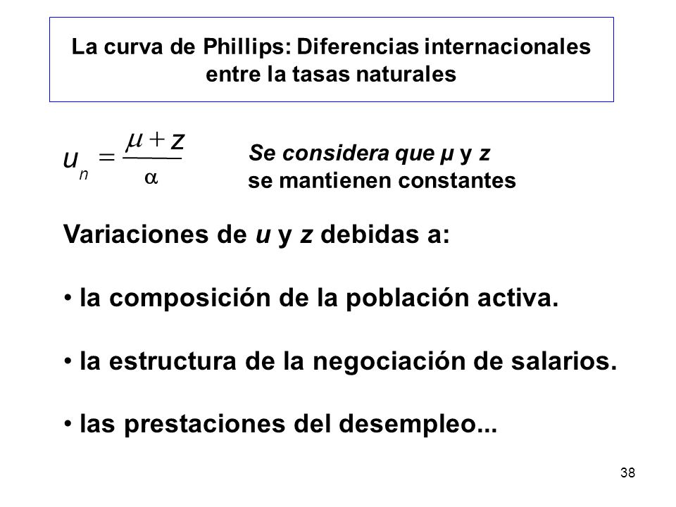 z u + = m Variaciones de u y z debidas a: