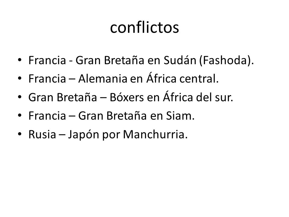 conflictos Francia - Gran Bretaña en Sudán (Fashoda).
