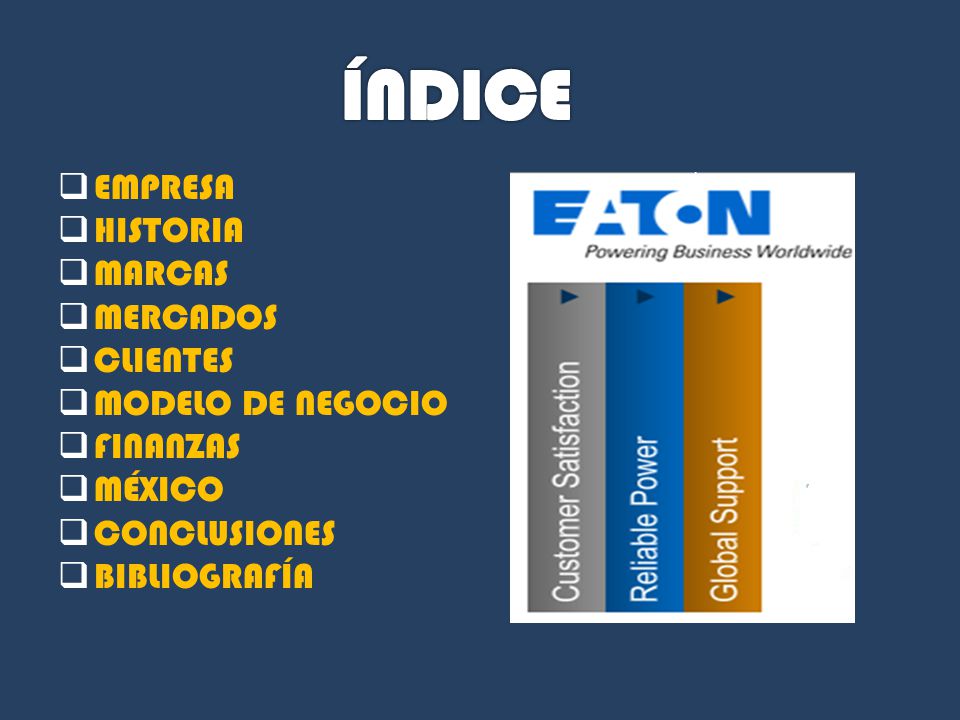 ÍNDICE EMPRESA HISTORIA MARCAS MERCADOS CLIENTES MODELO DE NEGOCIO