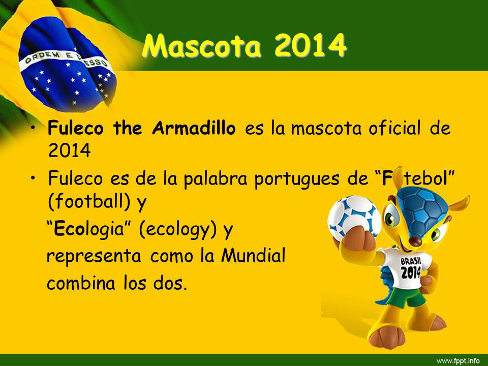 Mascota 2014 Fuleco the Armadillo es la mascota oficial de 2014