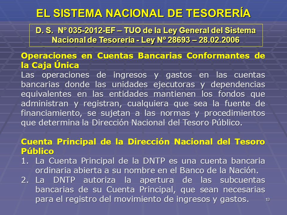 EL SISTEMA NACIONAL DE TESORERÍA