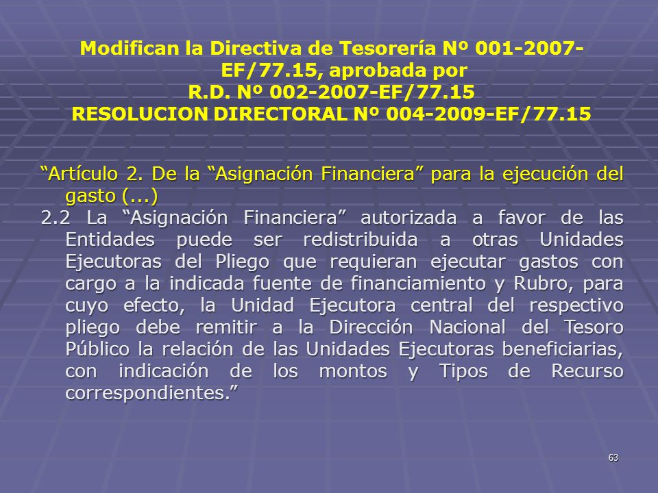 Modifican la Directiva de Tesorería Nº EF/77.15, aprobada por