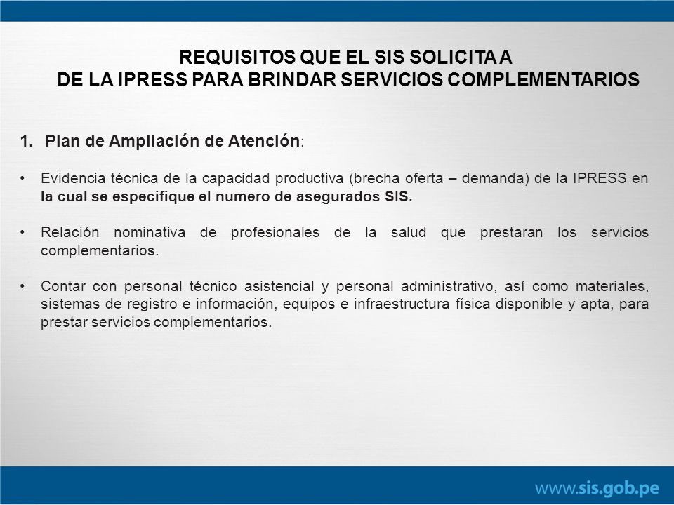 Contar con una programación trimestral de los servicios complementarios en salud, la cual debe ser remitida a la GMR o UDR en excel con los siguientes campos :