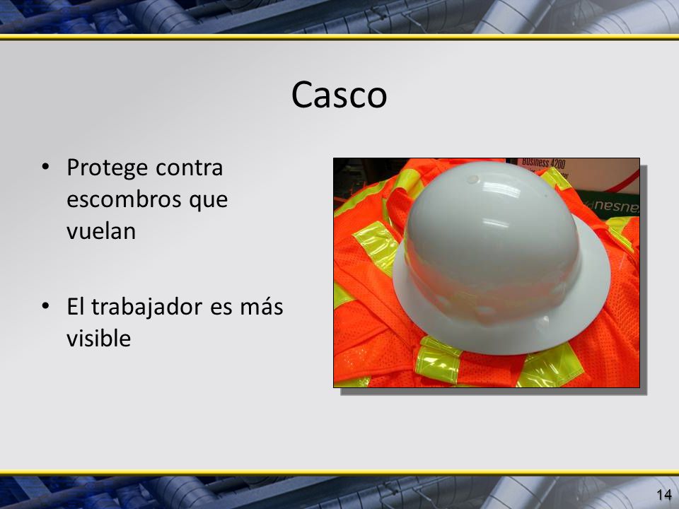 Casco Protege contra escombros que vuelan El trabajador es más visible
